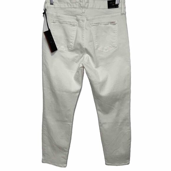 Jen7 Seven For All Mankind Jeans Cropped Skinny Ivory White Denim Stretch 8 NWT - Picture 4 of 13